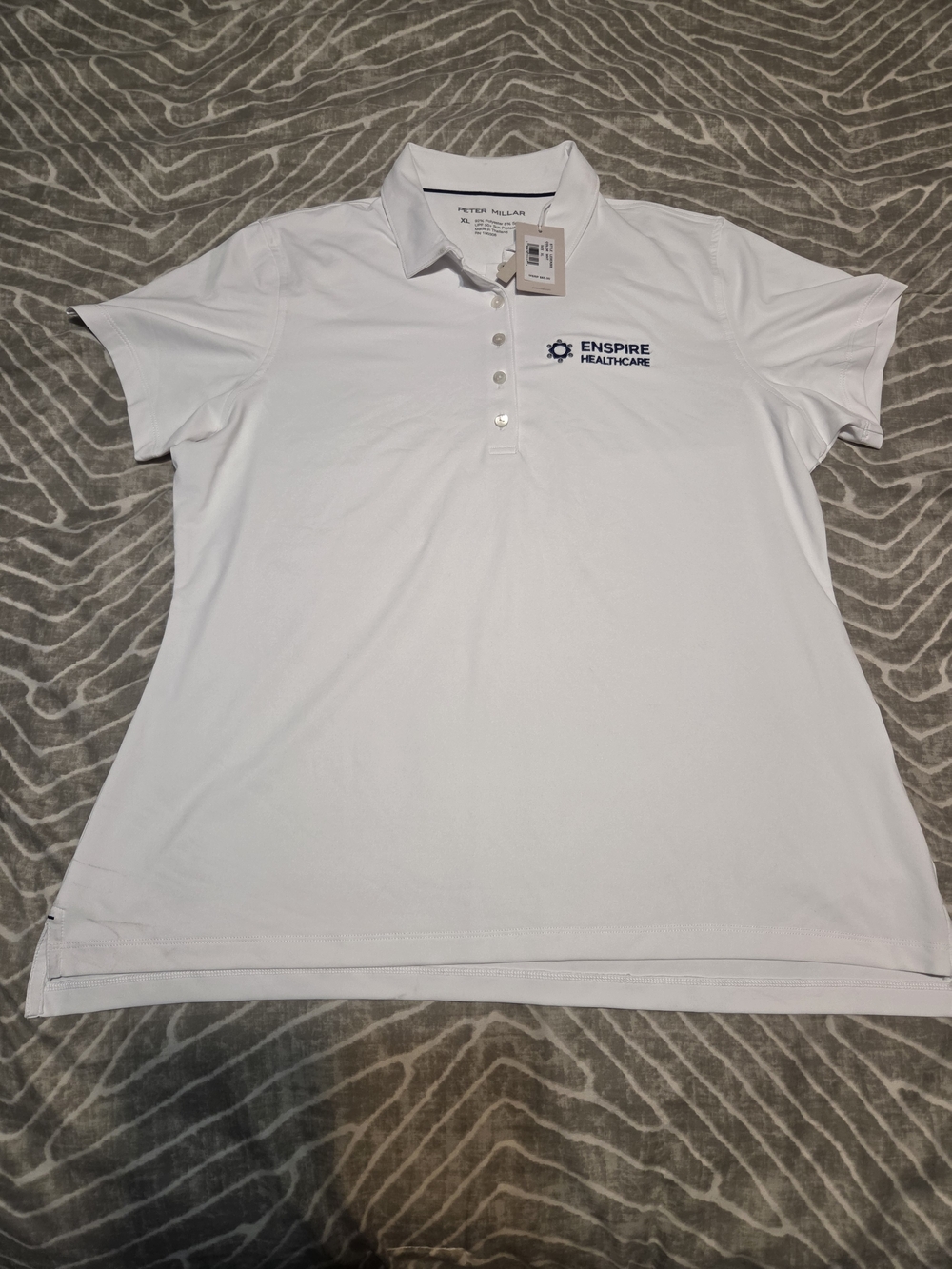 Peter Millar Polo Shirt Woman's X White Summer Comfort Golf Performance Logo